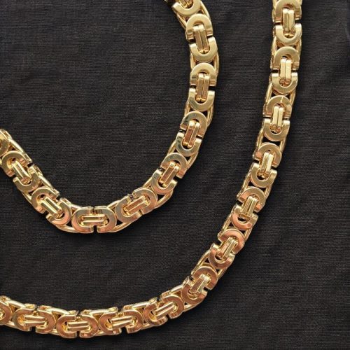 Lapos bizánci mintás arany szinű nyaklánc