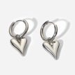 Nemesacél szív alakú fülbevaló ezüst színben