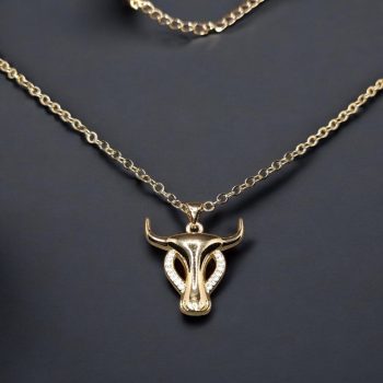 Bika medálos arany színű nyaklánc