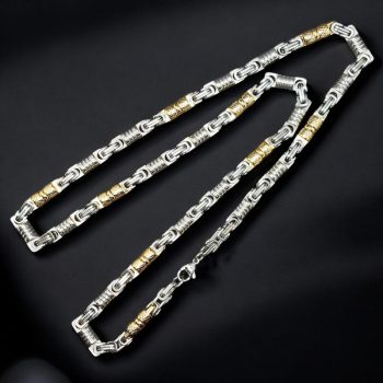 Nemesacél XL nyaklánc bordázott szemekkel