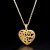 Virágzó szív arany színű nyaklánc
