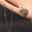 Virágzó szív ezüst színű nyaklánc