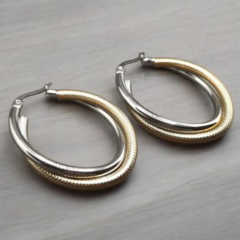 Nemesacél nagy méretű alkalmi fülbevaló