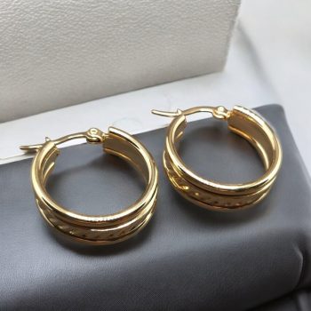 Nemesacél vastag arany színű karikafülbevaló