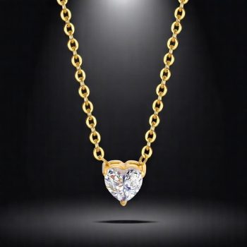 Vékony arany színű nyaklánc cirkónia szívvel