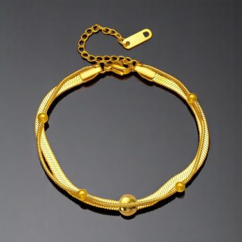 Dupla karkötő gyöngy díszítéssel